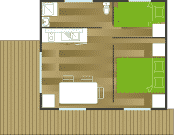 Plan : Chalet Access PMR 25m² 2ch. – 4pers.